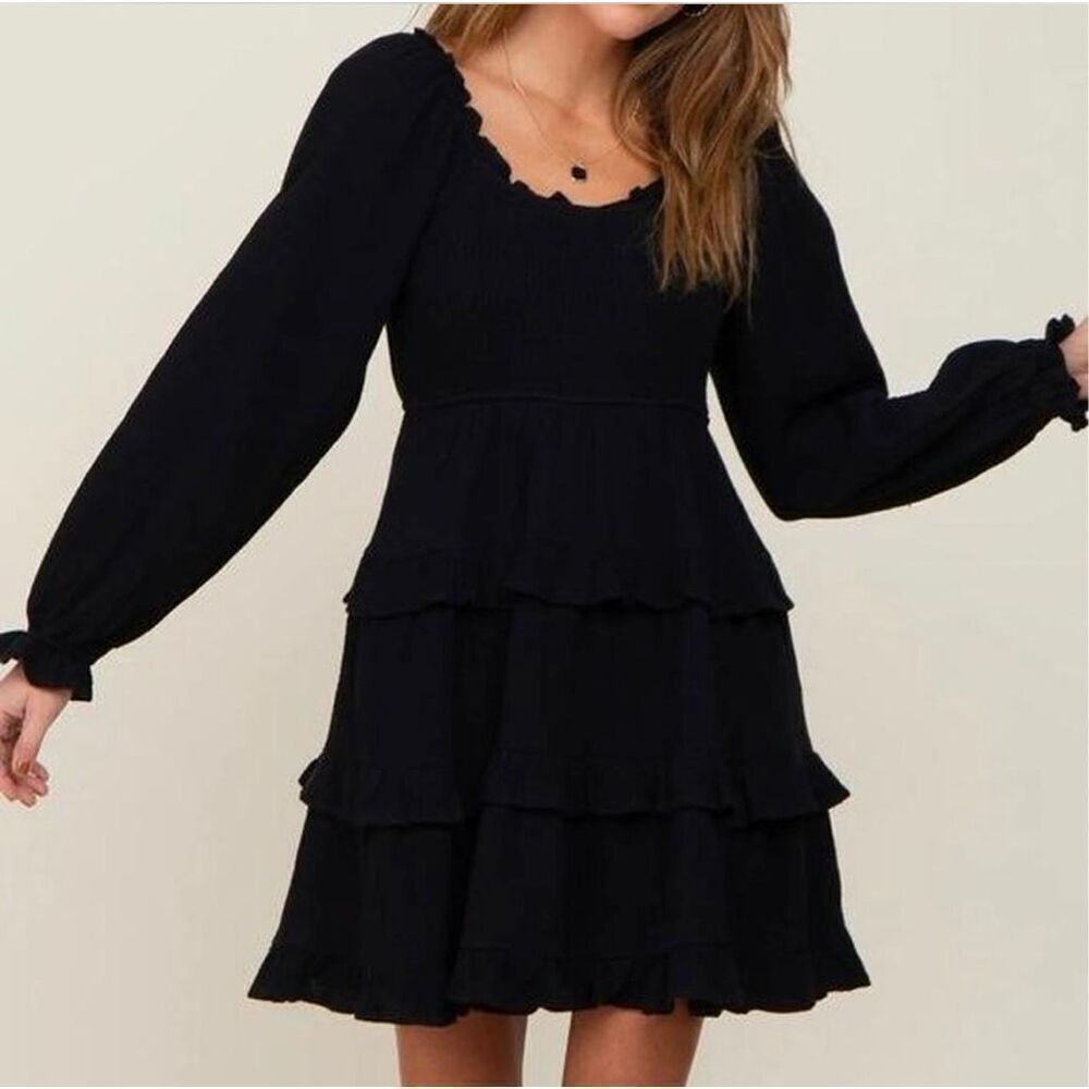 Altar’d‎ State Black Long Sleeve Mini Dress Small